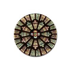 Church Window Rosette Glass Window Magnet 3  (round) by Pakrebo