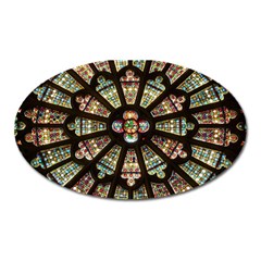 Church Window Rosette Glass Window Oval Magnet by Pakrebo