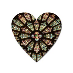 Church Window Rosette Glass Window Heart Magnet by Pakrebo