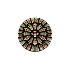 Church Window Rosette Glass Window Golf Ball Marker (4 Pack) by Pakrebo