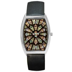 Church Window Rosette Glass Window Barrel Style Metal Watch by Pakrebo