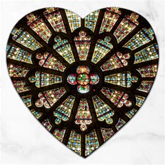 Church Window Rosette Glass Window Jigsaw Puzzle (heart) by Pakrebo