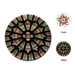 Church Window Rosette Glass Window Playing Cards (Round) Front