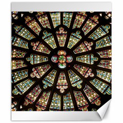 Church Window Rosette Glass Window Canvas 20  X 24  by Pakrebo