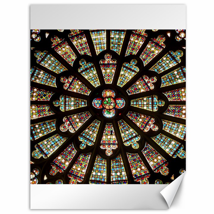 Church Window Rosette Glass Window Canvas 36  x 48 