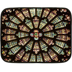 Church Window Rosette Glass Window Double Sided Fleece Blanket (mini)  by Pakrebo