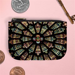 Church Window Rosette Glass Window Mini Coin Purse by Pakrebo