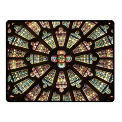 Church Window Rosette Glass Window Fleece Blanket (small) by Pakrebo