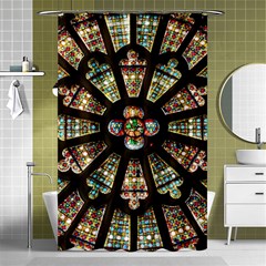 Church Window Rosette Glass Window Shower Curtain 48  X 72  (small)  by Pakrebo