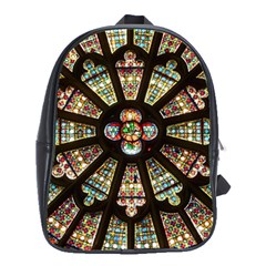 Church Window Rosette Glass Window School Bag (xl) by Pakrebo