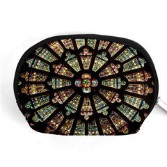 Church Window Rosette Glass Window Accessory Pouch (medium) by Pakrebo