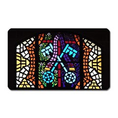 Mosaic Window Rosette Church Glass Magnet (rectangular) by Pakrebo