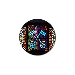 Mosaic Window Rosette Church Glass Golf Ball Marker by Pakrebo