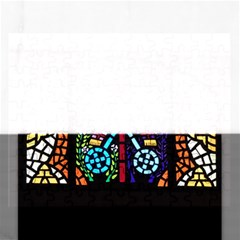 Mosaic Window Rosette Church Glass Rectangular Jigsaw Puzzl by Pakrebo