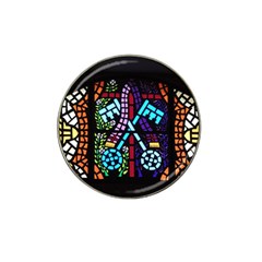 Mosaic Window Rosette Church Glass Hat Clip Ball Marker (4 Pack) by Pakrebo