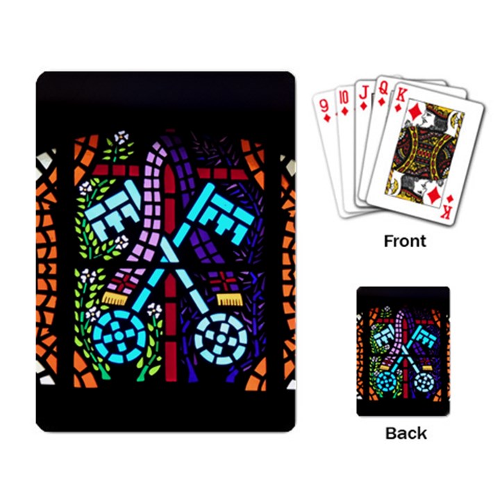 Mosaic Window Rosette Church Glass Playing Cards Single Design