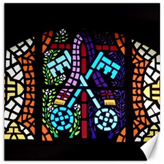 Mosaic Window Rosette Church Glass Canvas 16  X 16  by Pakrebo