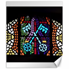 Mosaic Window Rosette Church Glass Canvas 20  X 24  by Pakrebo