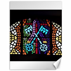 Mosaic Window Rosette Church Glass Canvas 36  X 48  by Pakrebo