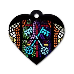 Mosaic Window Rosette Church Glass Dog Tag Heart (two Sides) by Pakrebo