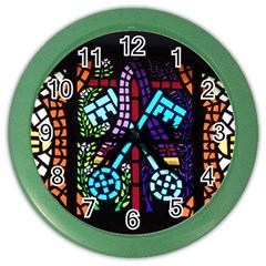 Mosaic Window Rosette Church Glass Color Wall Clock by Pakrebo