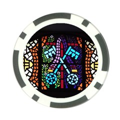 Mosaic Window Rosette Church Glass Poker Chip Card Guard by Pakrebo