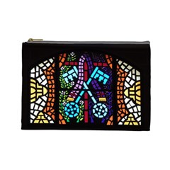 Mosaic Window Rosette Church Glass Cosmetic Bag (large) by Pakrebo