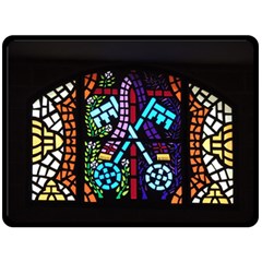 Mosaic Window Rosette Church Glass Fleece Blanket (large)  by Pakrebo