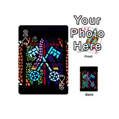 Mosaic Window Rosette Church Glass Playing Cards Double Sided (mini) by Pakrebo