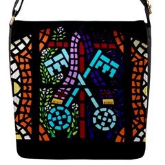 Mosaic Window Rosette Church Glass Flap Closure Messenger Bag (s) by Pakrebo