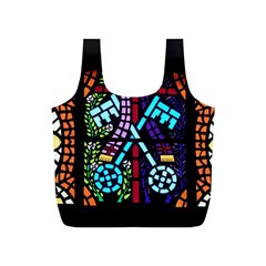 Mosaic Window Rosette Church Glass Full Print Recycle Bag (s) by Pakrebo