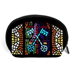 Mosaic Window Rosette Church Glass Accessory Pouch (large) by Pakrebo