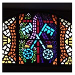 Mosaic Window Rosette Church Glass Large Satin Scarf (Square) Front