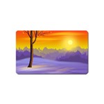 Vector Illustration Winter Sunset Magnet (Name Card) Front