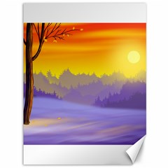 Vector Illustration Winter Sunset Canvas 36  X 48  by Pakrebo