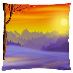 Vector Illustration Winter Sunset Standard Flano Cushion Case (one Side) by Pakrebo