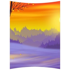 Vector Illustration Winter Sunset Back Support Cushion by Pakrebo