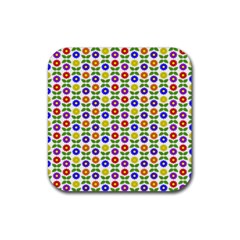 Flowers Colors Colorful Flowering Rubber Coaster (square)  by Pakrebo