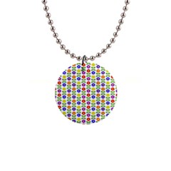 Flowers Colors Colorful Flowering 1  Button Necklace by Pakrebo