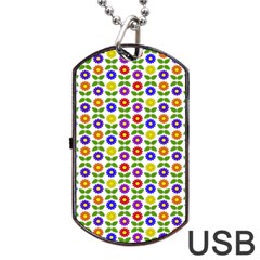 Flowers Colors Colorful Flowering Dog Tag Usb Flash (one Side)