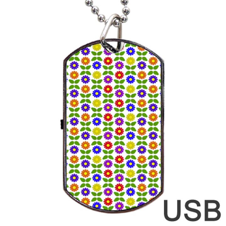 Flowers Colors Colorful Flowering Dog Tag USB Flash (One Side)