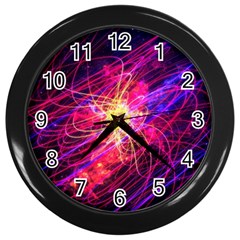 Abstract Cosmos Space Particle Wall Clock (black) by Pakrebo