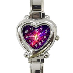 Abstract Cosmos Space Particle Heart Italian Charm Watch by Pakrebo