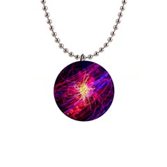 Abstract Cosmos Space Particle 1  Button Necklace by Pakrebo