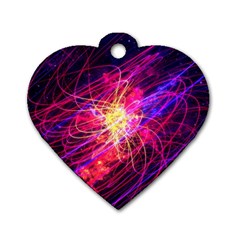 Abstract Cosmos Space Particle Dog Tag Heart (one Side) by Pakrebo