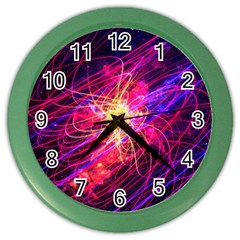 Abstract Cosmos Space Particle Color Wall Clock by Pakrebo