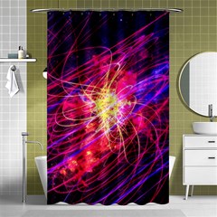 Abstract Cosmos Space Particle Shower Curtain 48  X 72  (small)  by Pakrebo