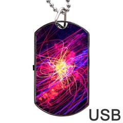 Abstract Cosmos Space Particle Dog Tag Usb Flash (one Side) by Pakrebo