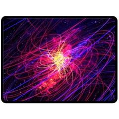 Abstract Cosmos Space Particle Double Sided Fleece Blanket (large)  by Pakrebo