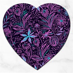 Stamping Pattern Leaves Drawing Jigsaw Puzzle (heart) by Pakrebo